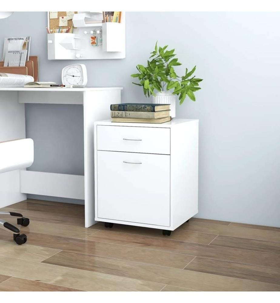 Rollschrank Weiss 45x38x54 cm Holzwerkstoff