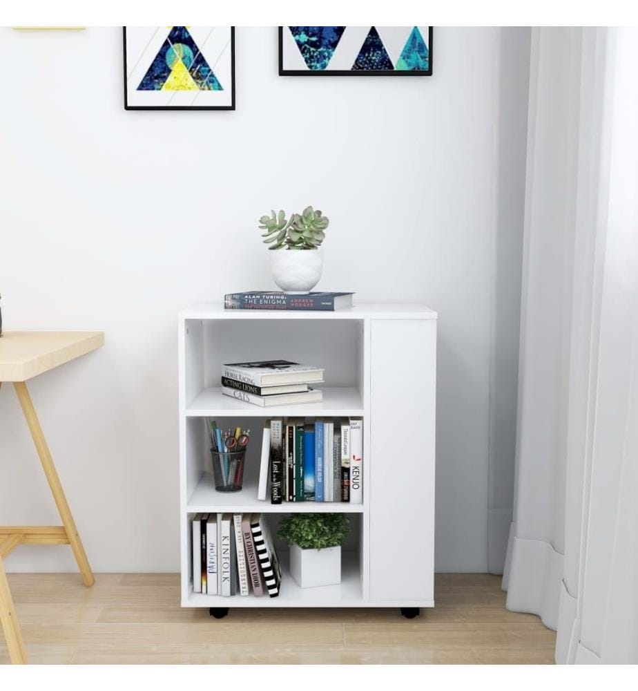 Rollschrank Weiss 60x35x75 cm Holzwerkstoff