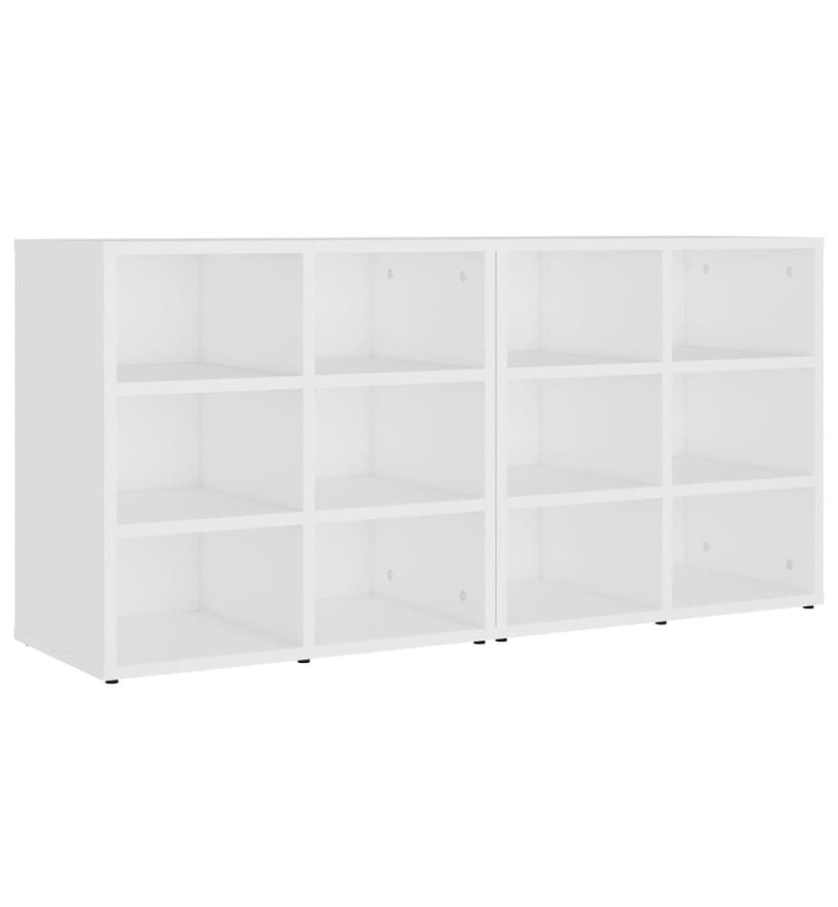 Schuhregale 2 Stk. Weiss 52,5x30x50 cm