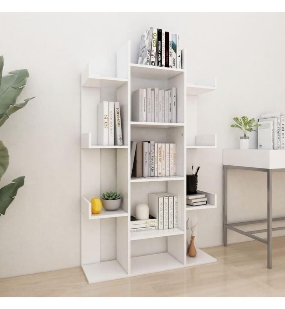 Bücherregal Weiss 86x25,5x140 cm Holzwerkstoff
