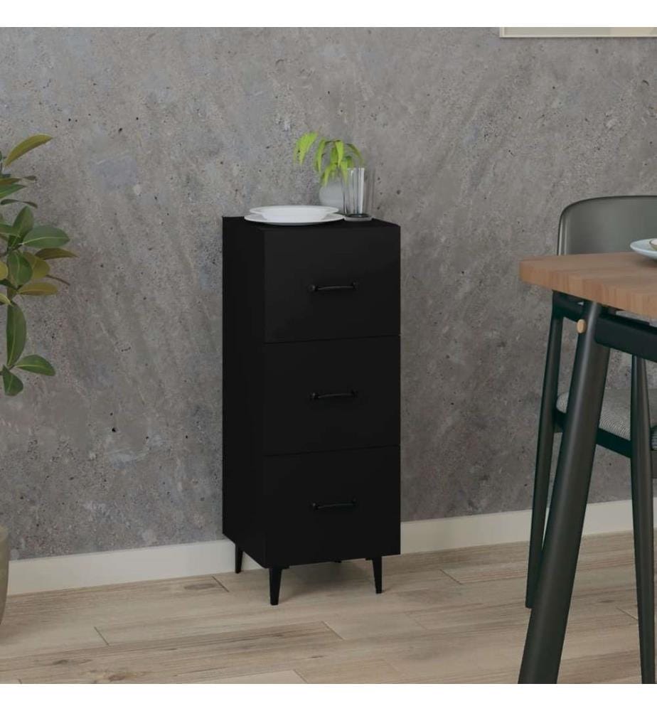 Buffet Noir 34,5x34x90 cm Bois d'ingénierie