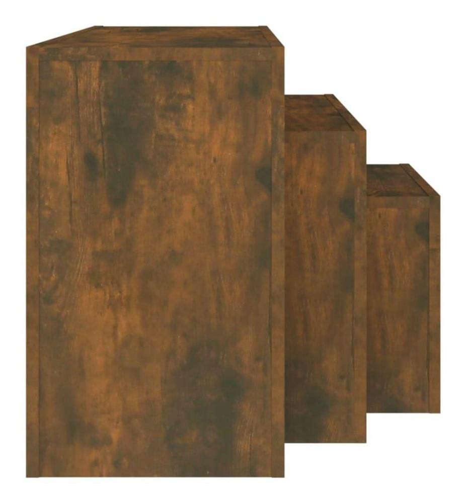 Tables basses gigognes 3 pcs Chêne fumé Bois d'ingénierie