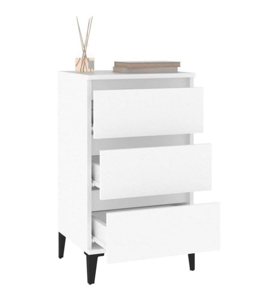 Nachttisch Weiss 40x35x70 cm Holzwerkstoff