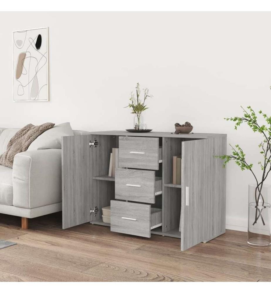 Sideboard Grau Sonoma 91x29,5x65 cm Holzwerkstoff