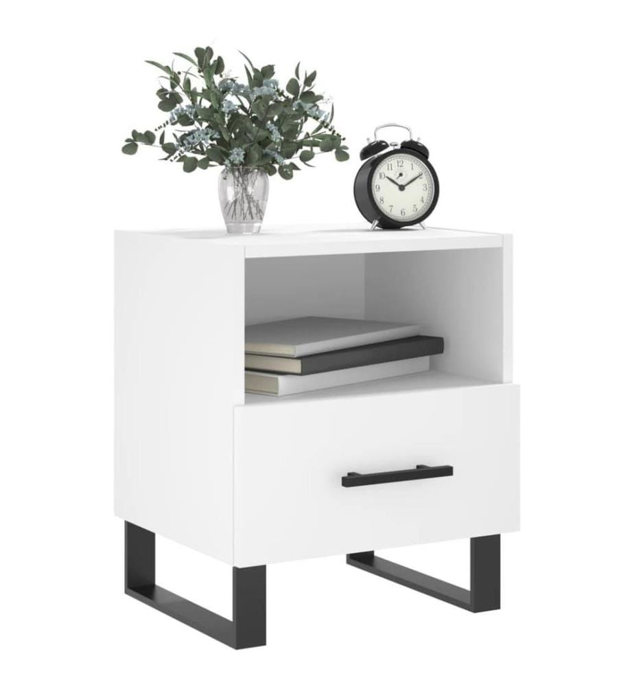 Tables de chevet 2 pcs blanc 40x35x47,5 cm bois d'ingénierie