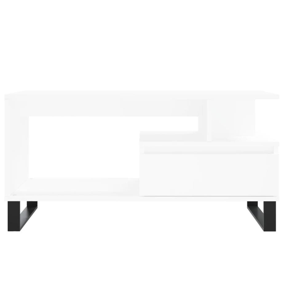 Table basse Blanc 90x49x45 cm Bois d'ingénierie