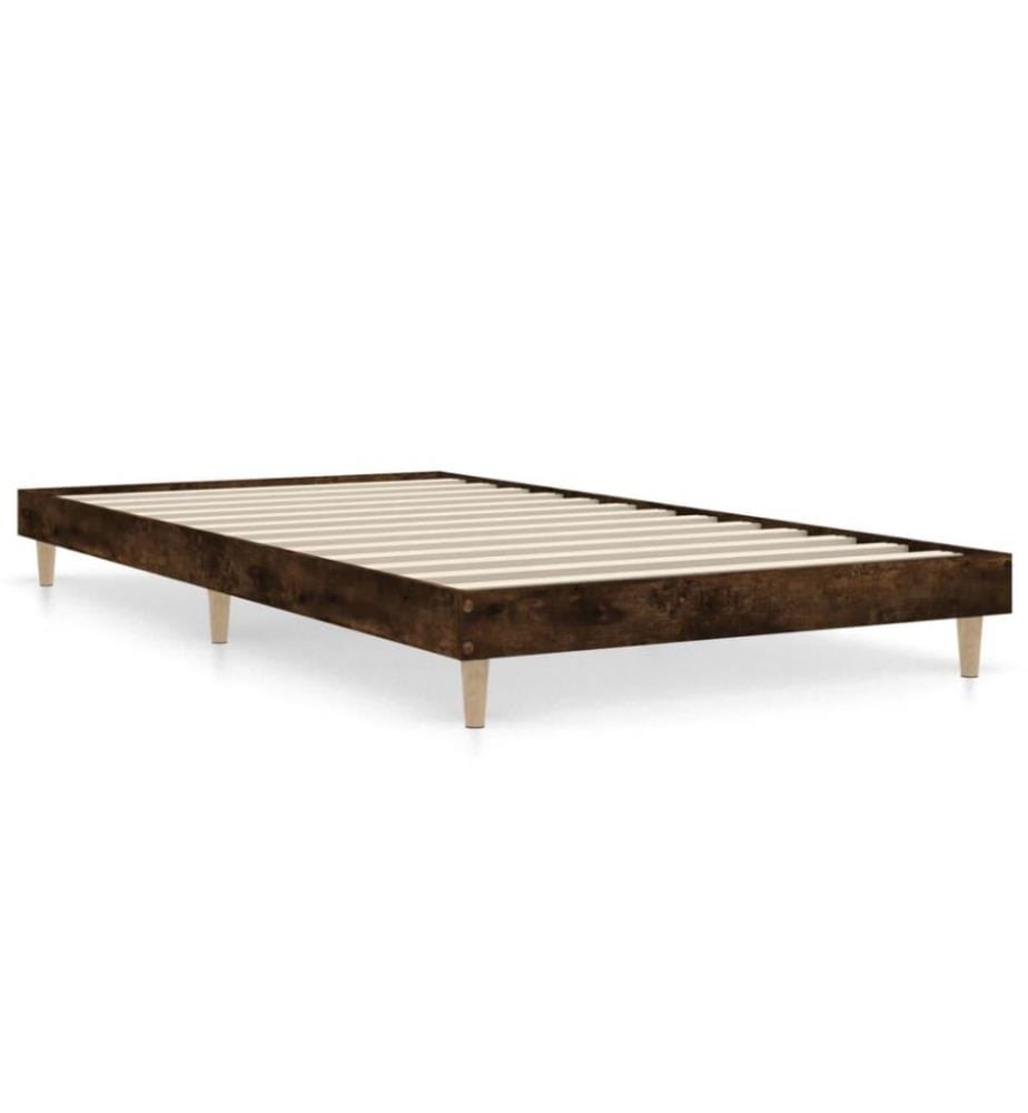 Cadre de lit chêne fumé 90x200 cm bois d'ingénierie