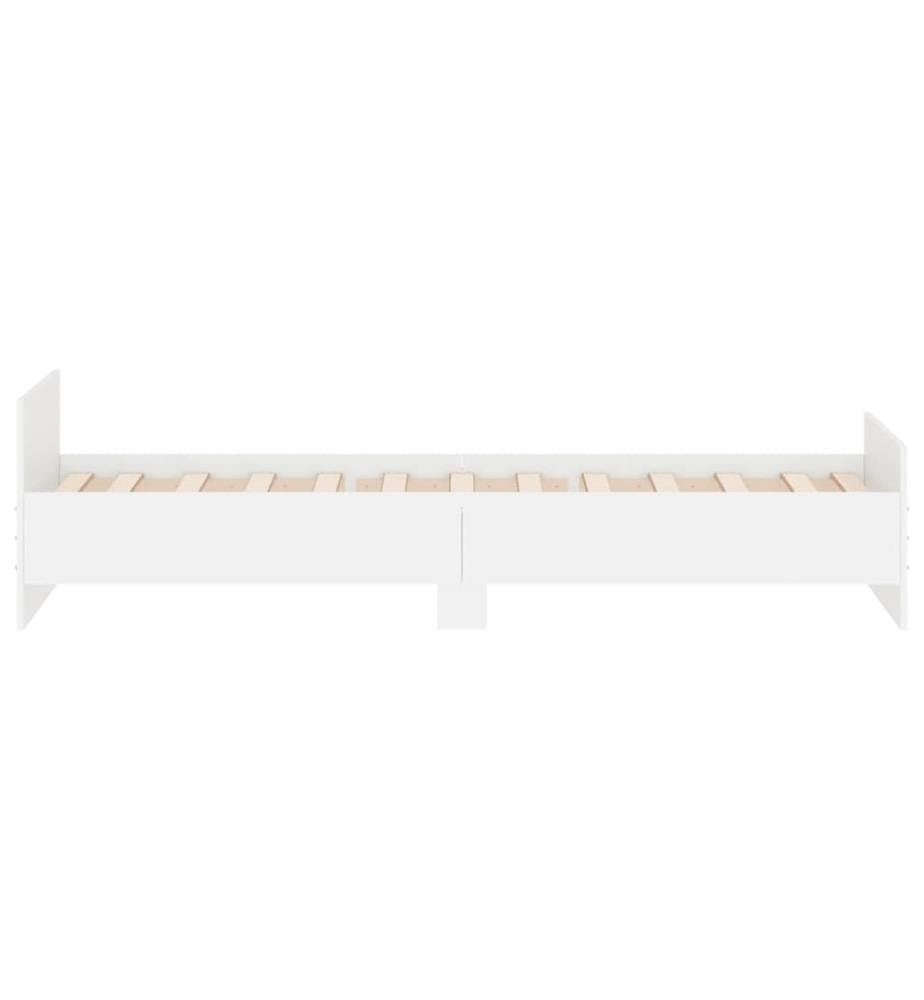 Cadre de lit blanc 90x190 cm bois d'ingénierie