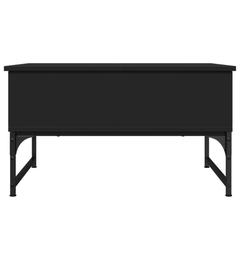 Table basse noir 70x50x40 cm bois d'ingénierie et métal