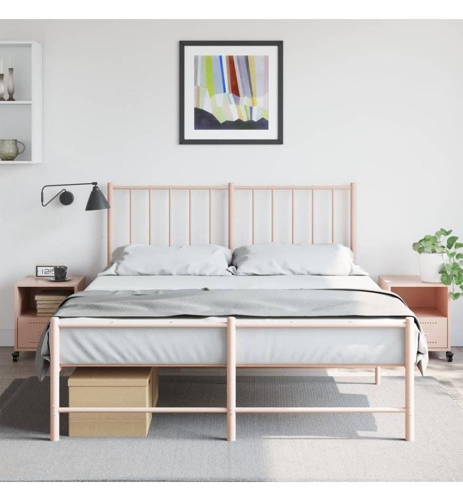 Tables de chevet 2 pcs rose 36x39x43,5 cm acier