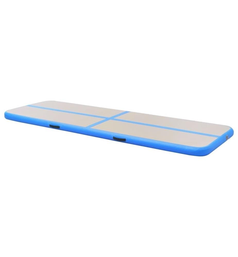 Aufblasbare Gymnastikmatte mit Pumpe 400x100x10 cm PVC Blau