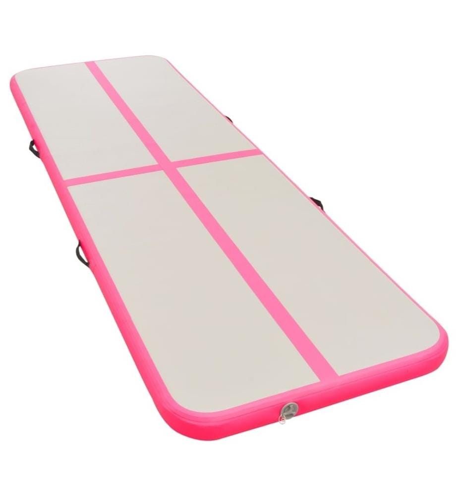Aufblasbare Gymnastikmatte mit Pumpe 600x100x10 cm PVC Rosa