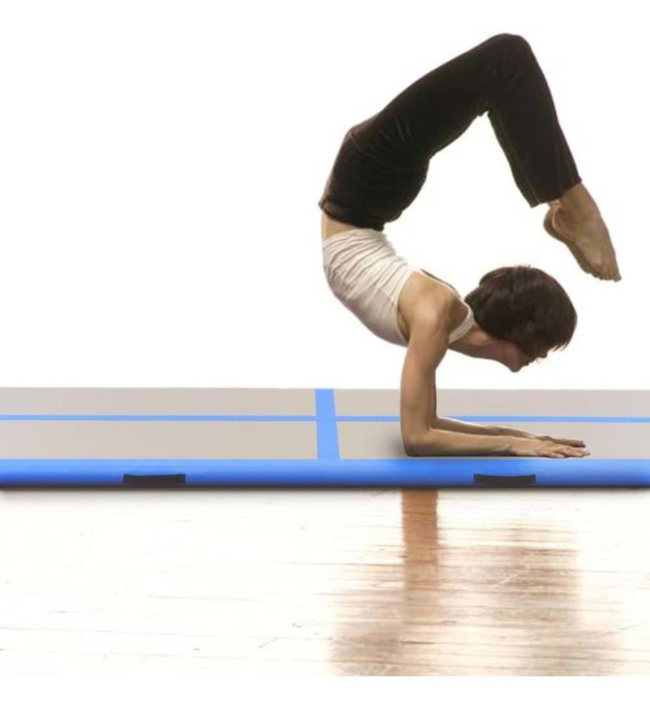 Aufblasbare Gymnastikmatte mit Pumpe 600x100x10 cm PVC Blau