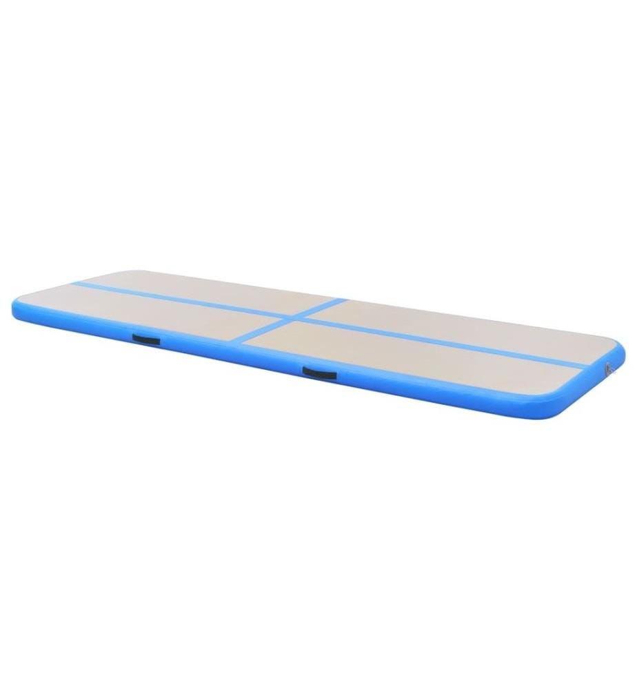 Aufblasbare Gymnastikmatte mit Pumpe 800x100x10 cm PVC Blau
