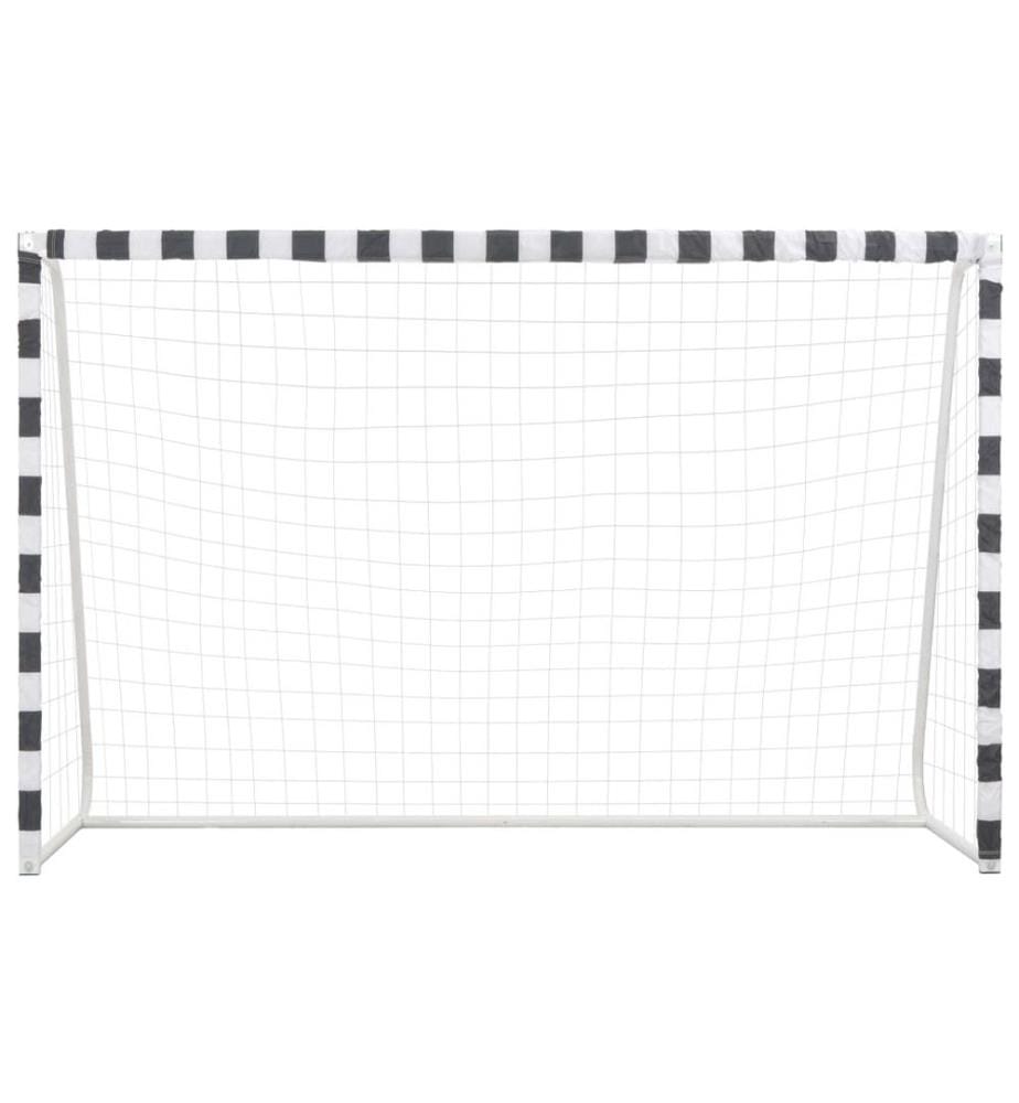 Fussballtor 300 x 200 x 90 cm Metall Schwarz und Weiss