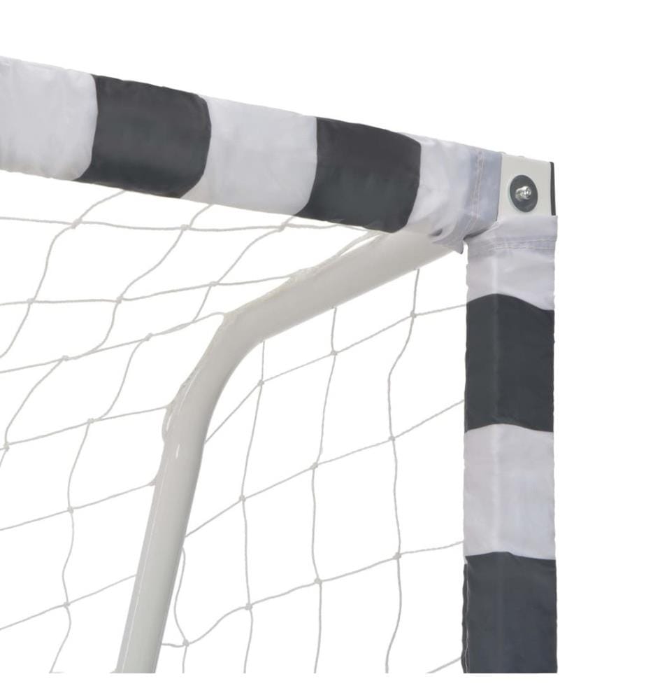 Fussballtor 300 x 200 x 90 cm Metall Schwarz und Weiss