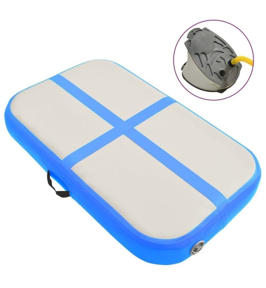 Aufblasbare Gymnastikmatte mit Pumpe 60x100x15 cm PVC Blau