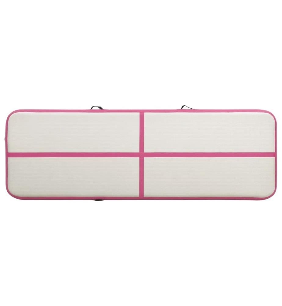 Aufblasbare Gymnastikmatte mit Pumpe 400x100x20 cm PVC Rosa