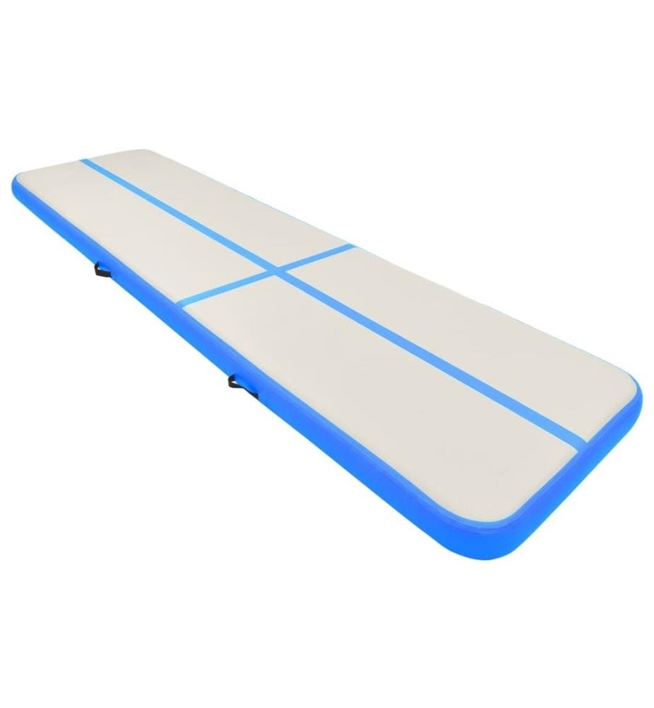 Aufblasbare Gymnastikmatte mit Pumpe 700x100x20 cm PVC Blau