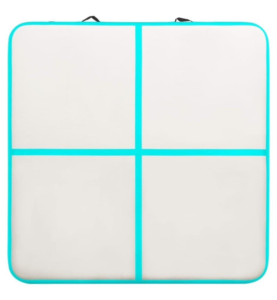 Aufblasbare Gymnastikmatte mit Pumpe 200x200x15 cm PVC Grün