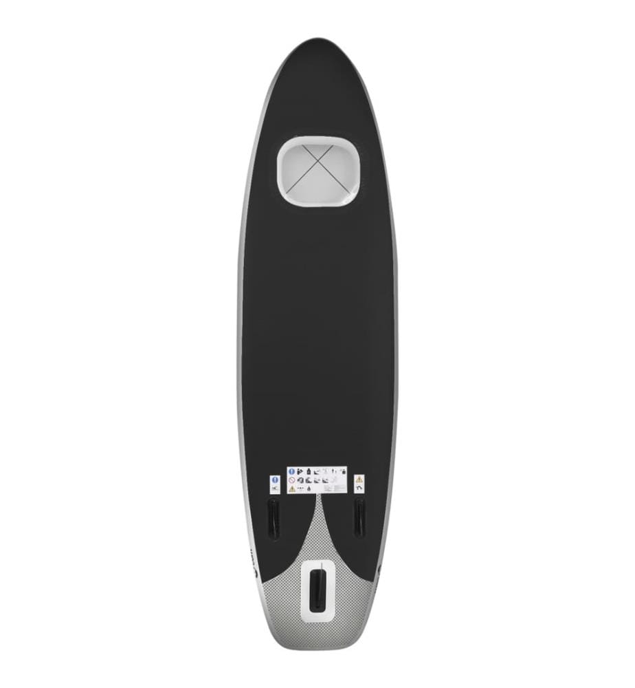 SUP-Board-Set Aufblasbar Schwarz 300x76x10 cm
