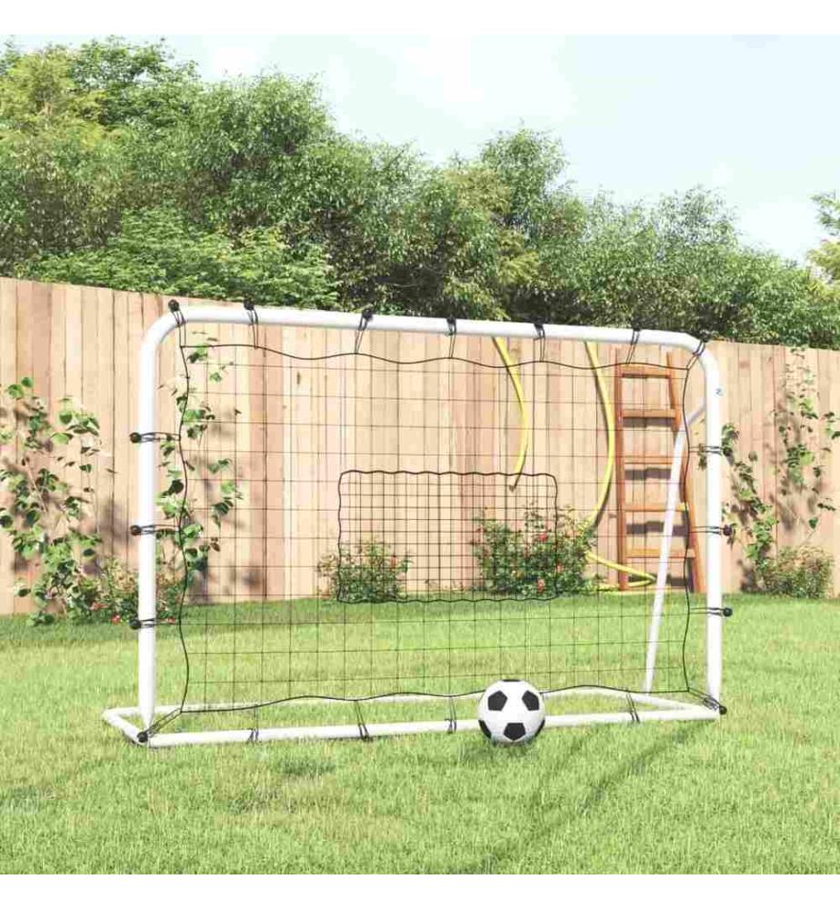 Fussball-Rebounder Weiss & Schwarz 184x61x123 cm Stahl & PE