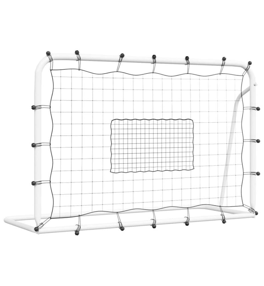 Fussball-Rebounder Weiss & Schwarz 184x61x123 cm Stahl & PE