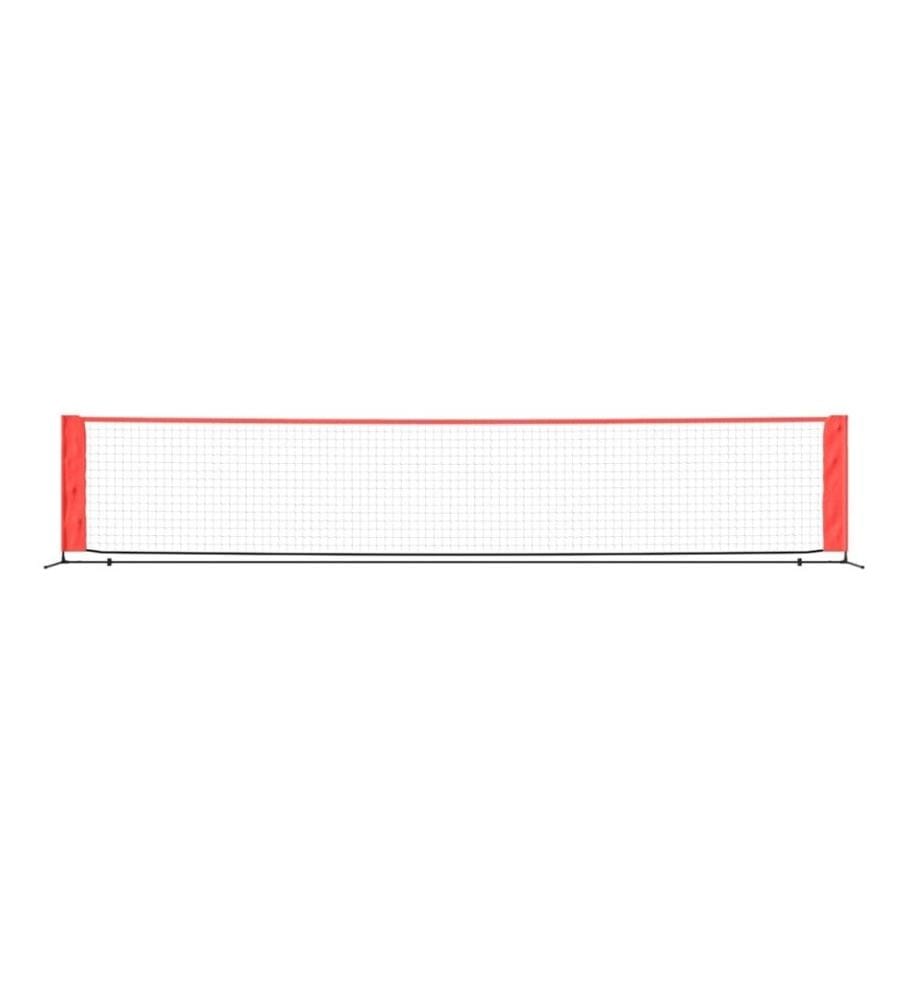 Tennisnetz Schwarz und Rot 500x100x87 cm Polyester