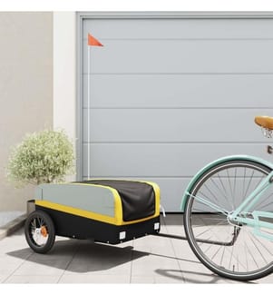 Remorque de vélo noir et jaune 30 kg fer