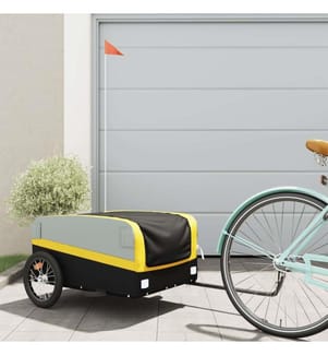 Remorque de vélo noir et jaune 45 kg fer
