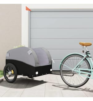 Remorque de vélo noir et gris 45 kg fer