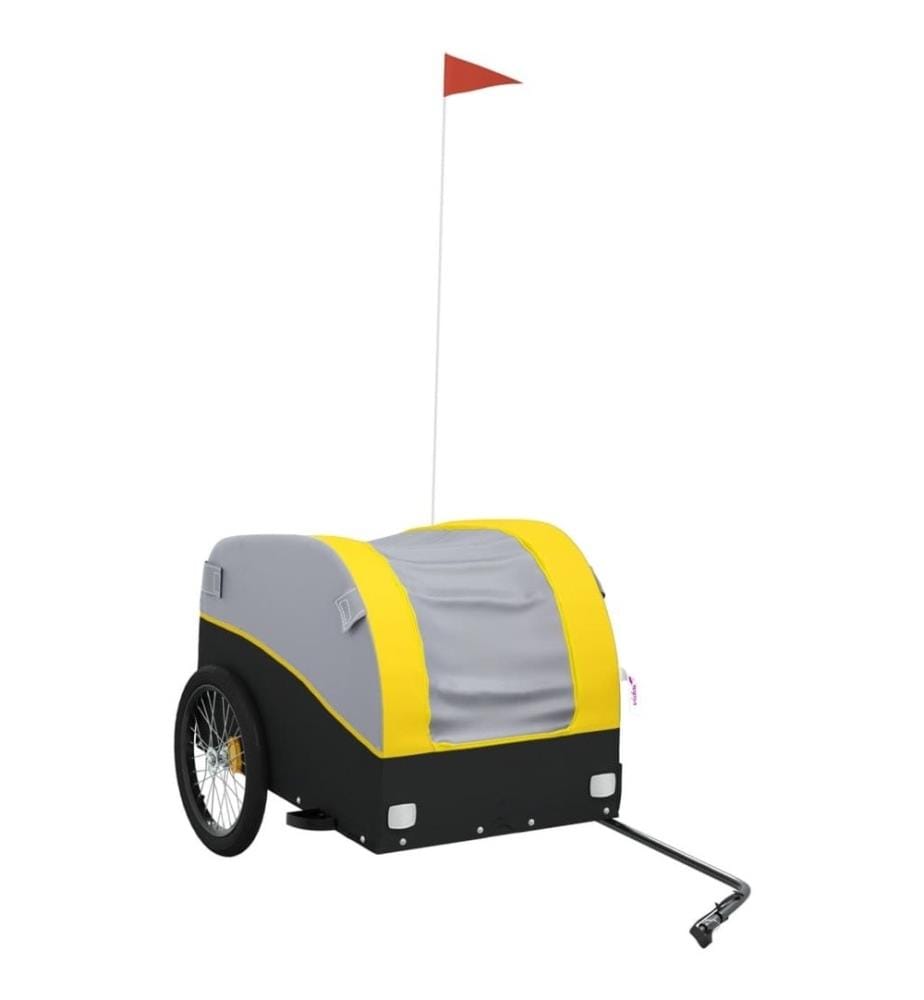 Remorque de vélo noir et jaune 45 kg fer