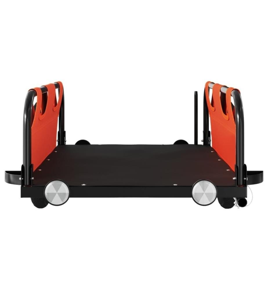 Remorque de vélo orange tissu oxford et fer