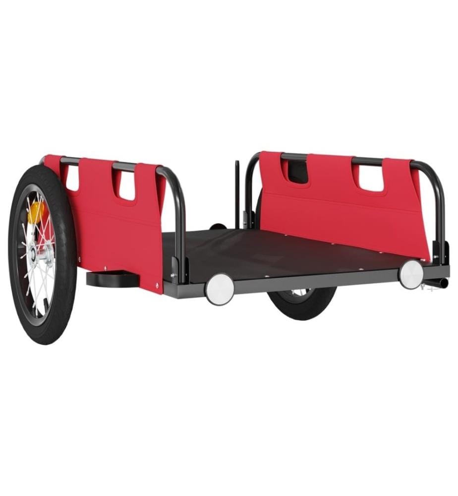 Remorque de vélo rouge tissu oxford et fer