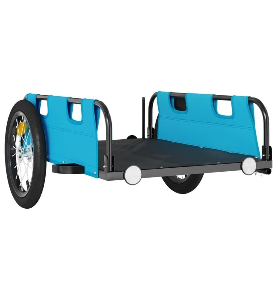 Remorque de vélo bleu tissu oxford et fer