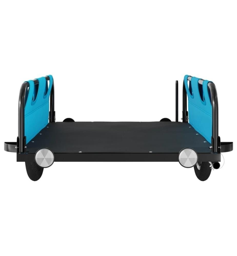 Remorque de vélo bleu tissu oxford et fer
