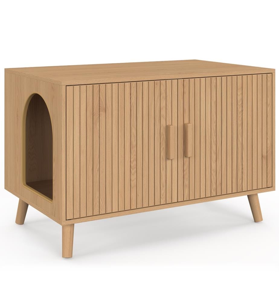 Katzenklo mit integriertem Katzenstreu – Holz