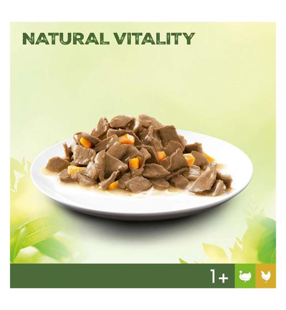 6er-Multipack „Natürliche Vitalität für Erwachsene 1+“ mit Truthahn und Hähnchen - 6 x 50 g