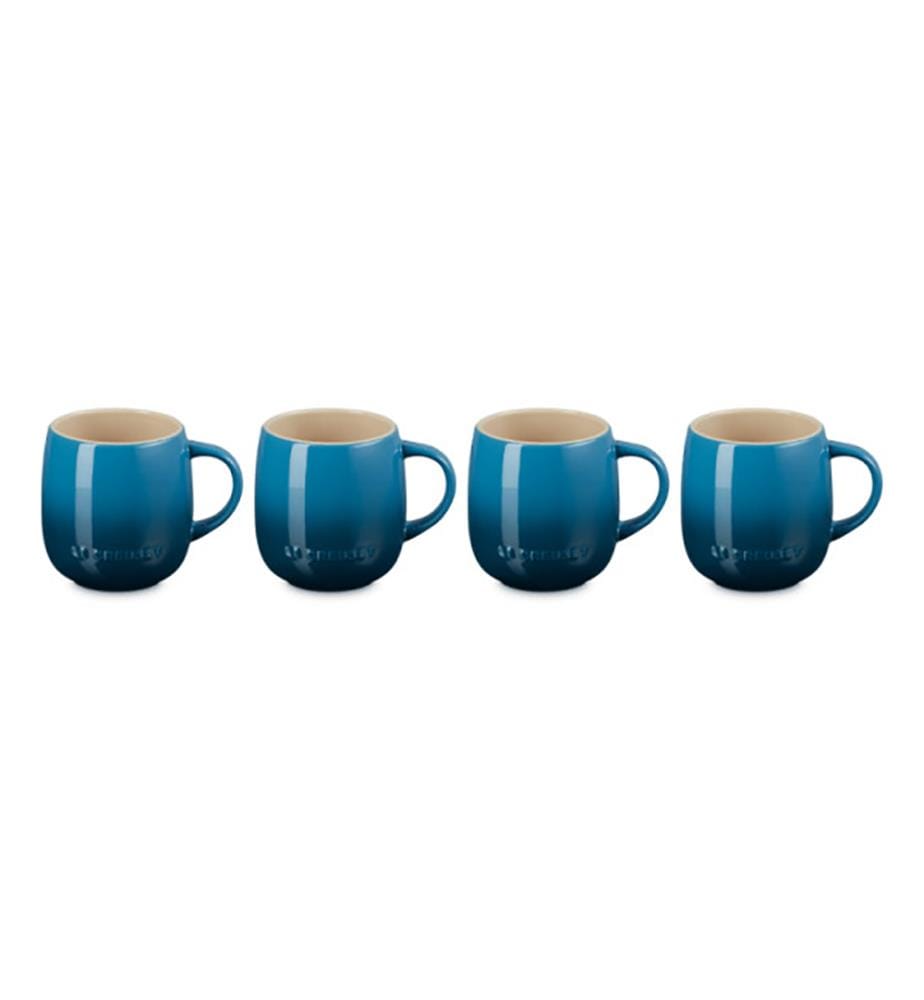 Set de 4 Mugs en Grès 380 ml - Bleu
