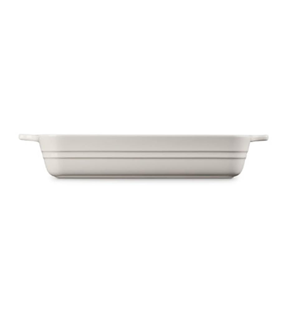 Plat Rectangulaire Classique en Céramique 25 cm - Crème