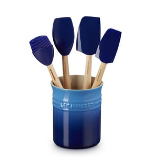 Pot à Ustensiles avec 4 Spatules Création - Bleu