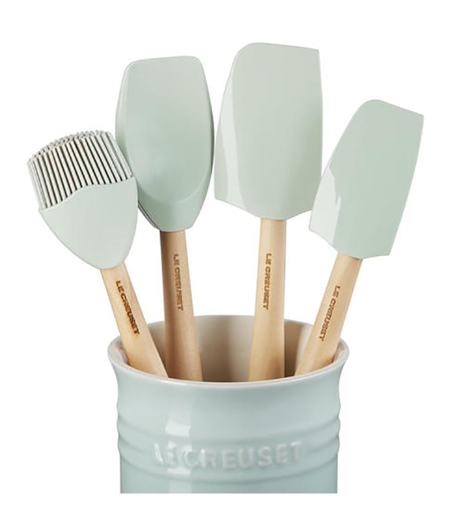 Pot à Ustensiles avec 4 Spatules Création - Gris