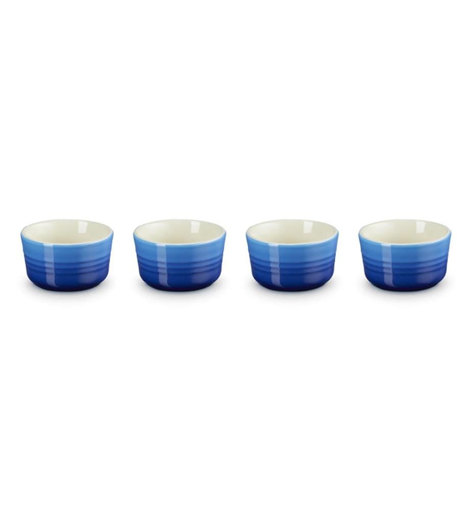 Set de 4 Mini Ramequins en Céramique 100 ml - Bleu