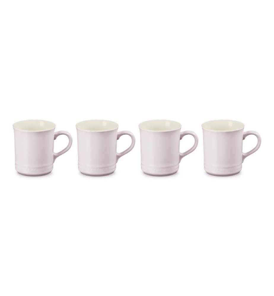 Set aus 4 Keramikbechern 400 ml - Weiss