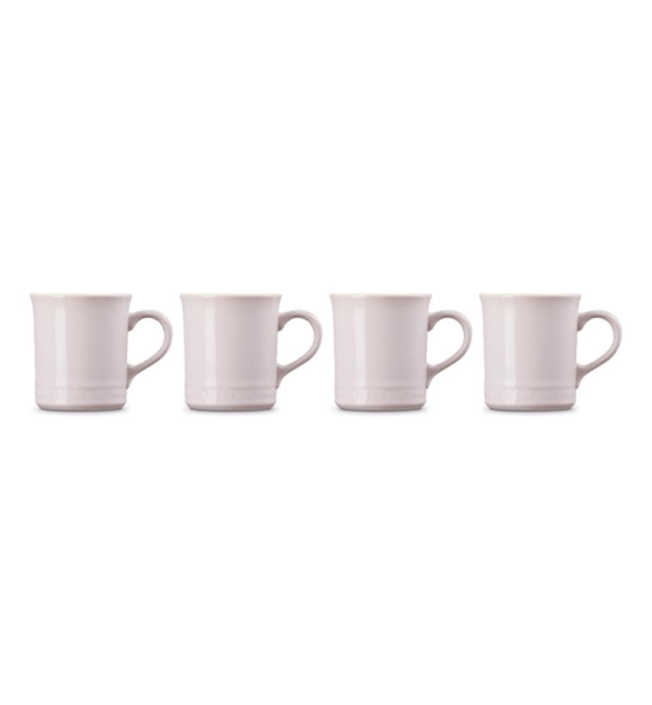 Set aus 4 Keramikbechern 400 ml - Weiss