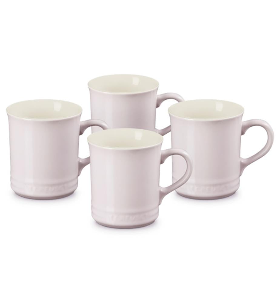 Set aus 4 Keramikbechern 400 ml - Weiss
