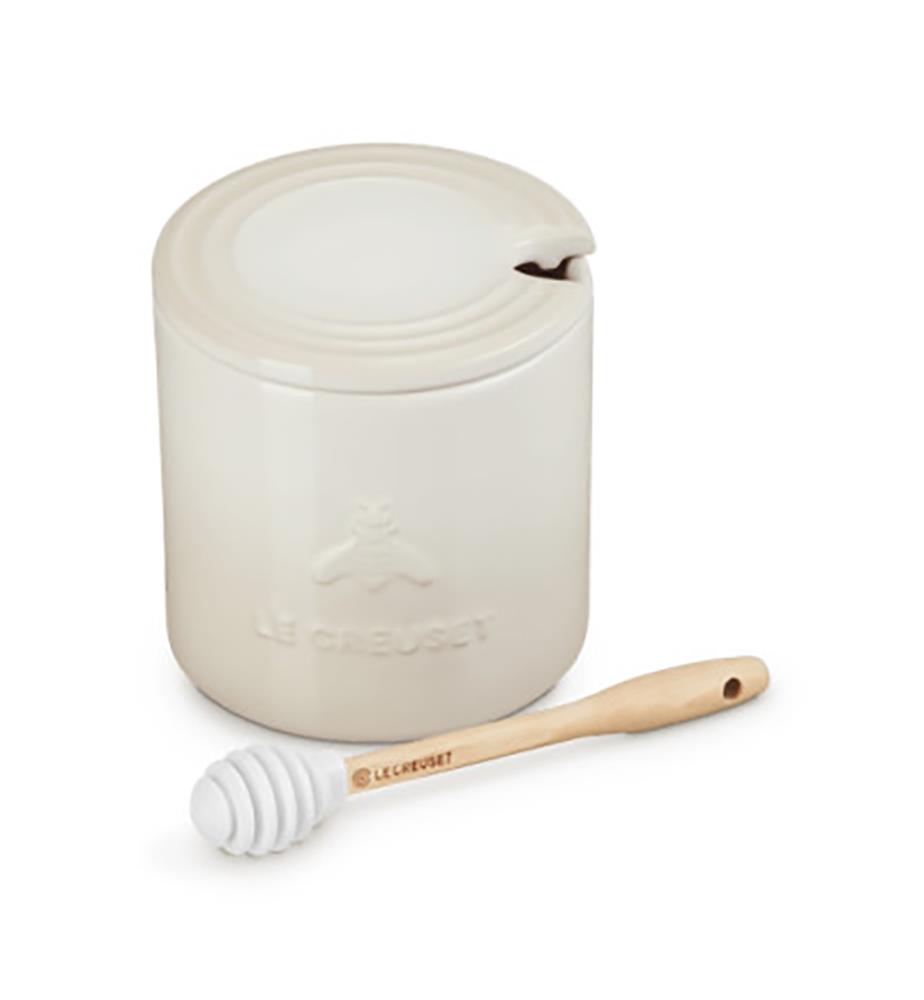 Pot à Miel Signature en Céramique avec Cuillère 420 ml - Blanc