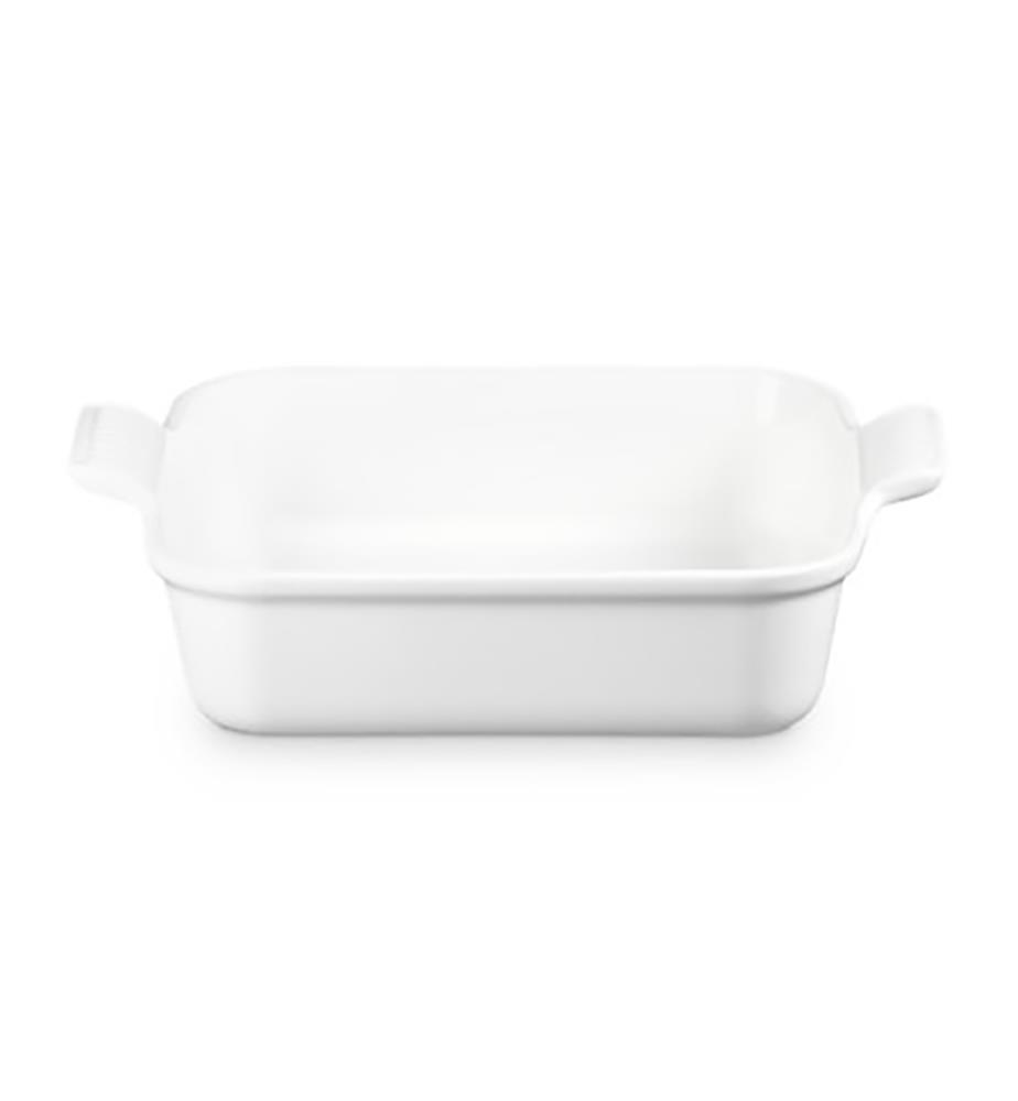 Plat Carré Héritage en Céramique 23 cm - Blanc