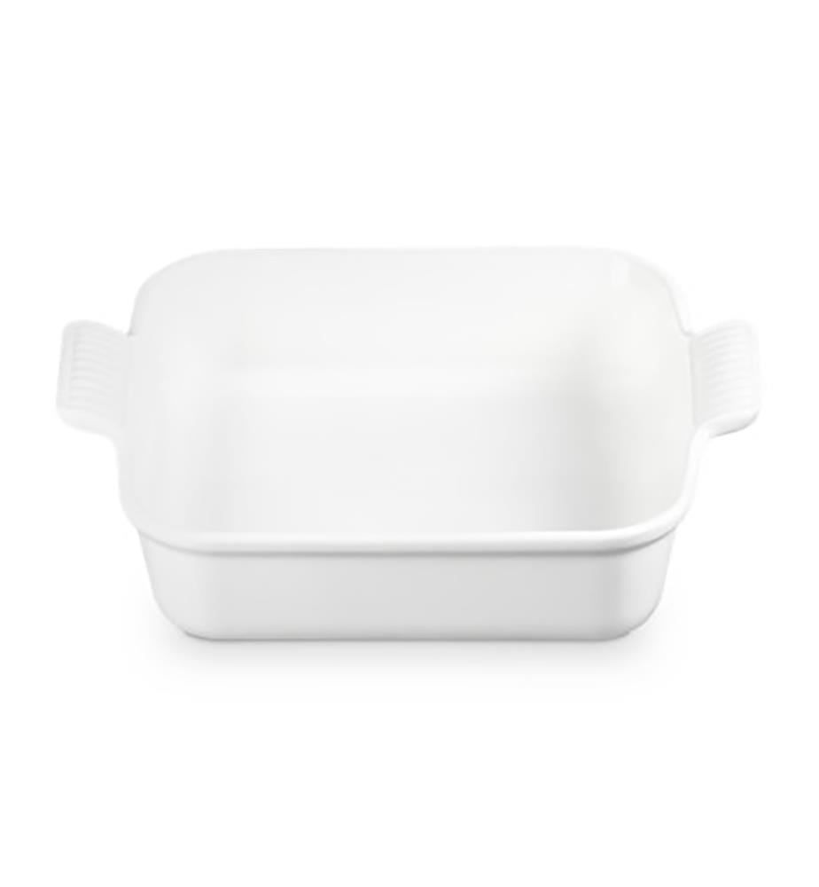 Plat Carré Héritage en Céramique 23 cm - Blanc