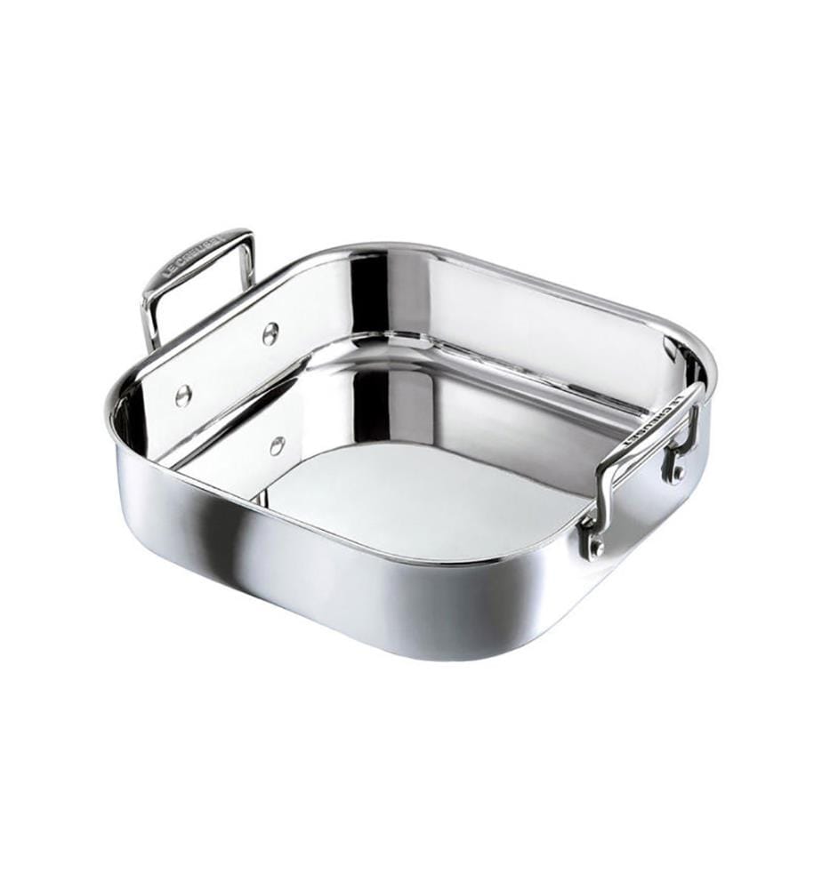 Teglia quadrata in acciaio inox Classic 26 cm - Argento
